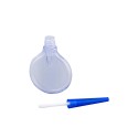 5 GR Lip Gloss Plastik Yuvarlak Şeffaf Renk Mavi Kapak Ambalaj 08