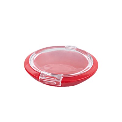 Boş Plastik Mini Far Kutusu Yuvarlak  Kırmızı Taban Şeffaf Kapak Ambalaj MF01