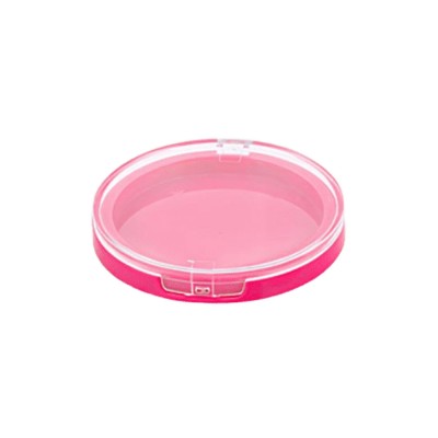 Pudra ve Allık  Plastik Boş Kutu Pembe Taban Şeffaf Kapaklı  Ambalaj PD12