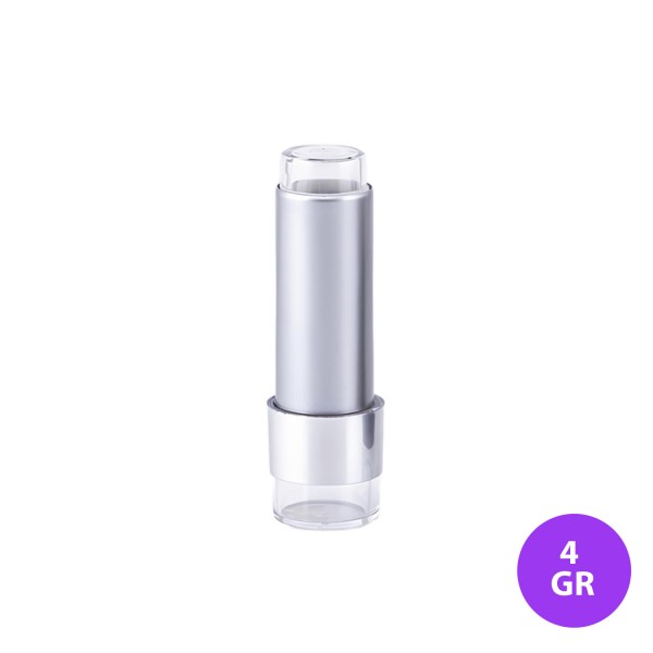 4 GR Ruj Plastik Gümüş Renk Aç- Kapa Ambalaj 01