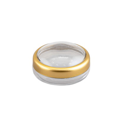 Boş Plastik Toz Far Kutusu Şeffaf Taban Gold Şeffaf Kapak Ambalaj TF02