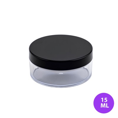 Toz Pudra, Toz Allık ve Topik Plastik Boş Kutu Şeffaf Taban Siyah Kapak Takım Ambalaj TP05