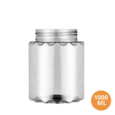 Toptan 1000 ML İmmortal Gıda Uyumlu Boş Plastik Pet Kavanoz 85 Ağız 007