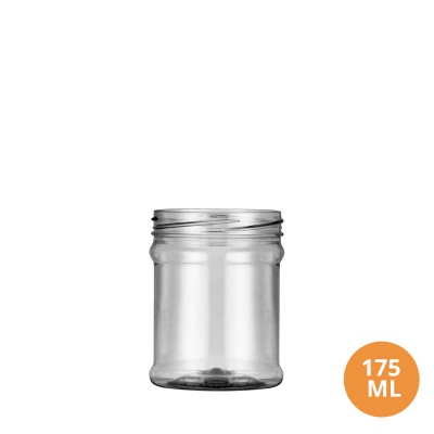 Toptan 175 ML Yuvarlak Gıda Uyumlu Boş Plastik Pet Kavanoz 63 Ağız 038G025 Toptan 175 ML Yuvarlak Gıda Uyumlu Boş Plastik Pet Kavanoz 63 Ağız 038G025