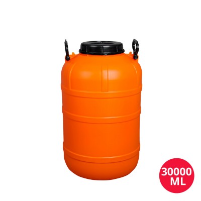 Toptan 30000 ML (30 LT )  Plastik Silindir Tutkal Bidon Turuncu Renk  Plastik Tutkal Bidon B126A