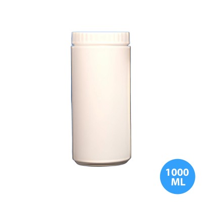 1000 ML ( 1 LT ) Polietilen Plastik Boş Beyaz Krem Kavanoz KY-116