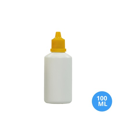 100 ML Polietilen Plastik Boş Şişe Sarı Damlalık Kapak F04