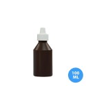 100 ML Polietilen Plastik Kahverengi Boş Şişe Damlalık Kapak Z04