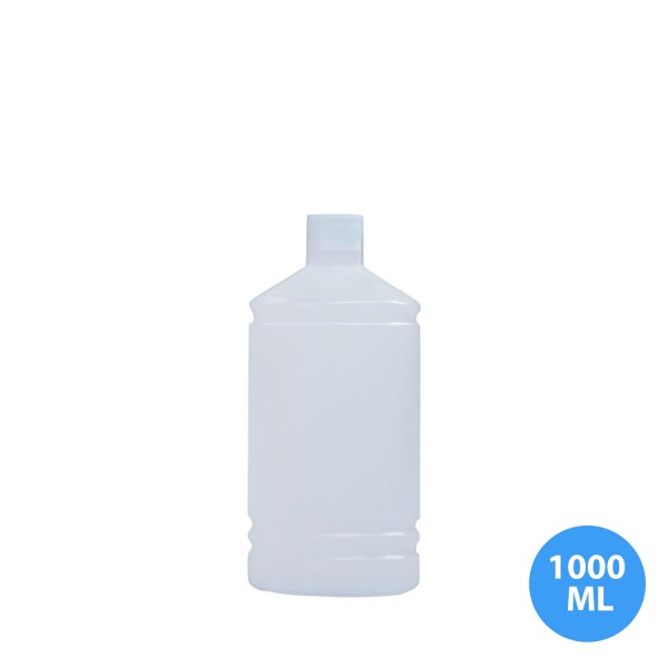 1000 ML Polietilen Plastik  Boş Şişe Düz Beyaz Kapak T11