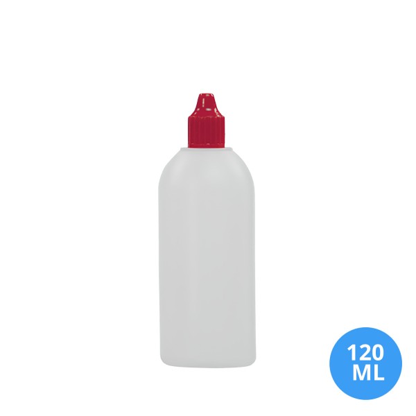 120 ML Polietilen Plastik Boş Şişe Kırmızı Damlalık Kapak A04