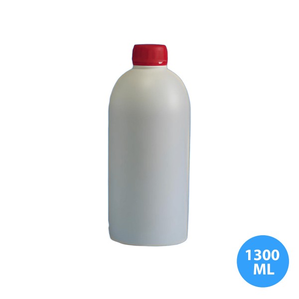 1300 ML Polietilen Boş Beyaz Yuvarlak Şişe Kırmızı Kapak 38