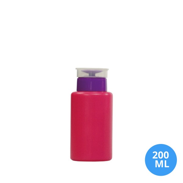 200 ML Polietilen Plastik Pembe Aseton Boş Şişe Pompa Kapak L20