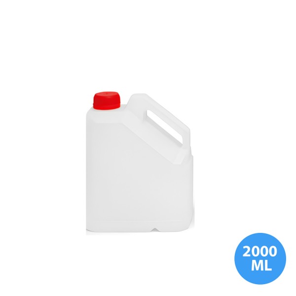 2000 ML (2 LT) Polietilen Boş Kimya Zirai Tarım Bidonu Kırmızı Kapak A38