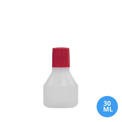 30 ML Polietilen Plastik Boş Şişe Kırmızı Düz Kapak A20