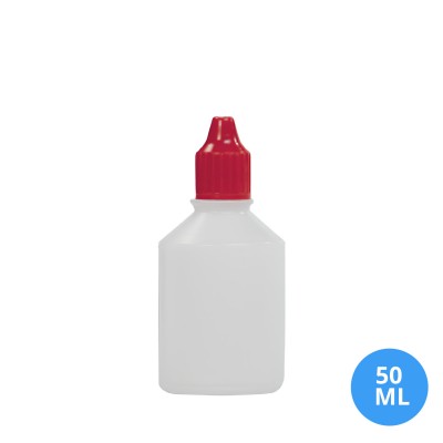 50 ML Polietilen Plastik Boş Şişe Kırmızı Damlalık Kapak A11