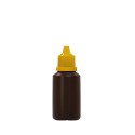 50 ML Polietilen Plastik Kahverengi Boş Şişe Sarı Damlalık Kapak F03