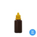 50 ML Polietilen Plastik Kahverengi Boş Şişe Sarı Damlalık Kapak F03