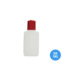 50 ML Polietilen Plastik Krem / Losyon Boş Şişe Kırmızı Düz Kapak B07