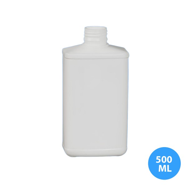 500 ML Polietilen Köşeli Boş Beyaz Pompa Şişe