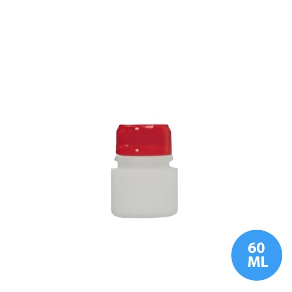 60 ML Polietilen Plastik  Boş Şişe Kırmızı Kapak SN04