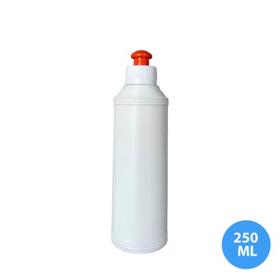 250 ML Polietilen Plastik Boş Şampuan ve Saç Kremi Şişesi Push Pull Kapaklı TKA 259